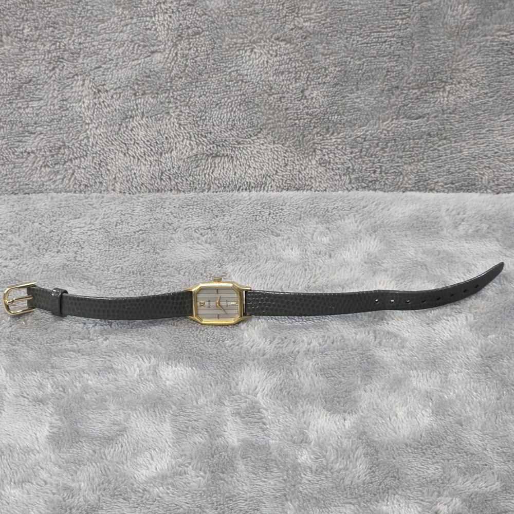 Vintage Pulsar Women's Gold Tone Dark Grey Band V232-5810 - Picture 2 of 5